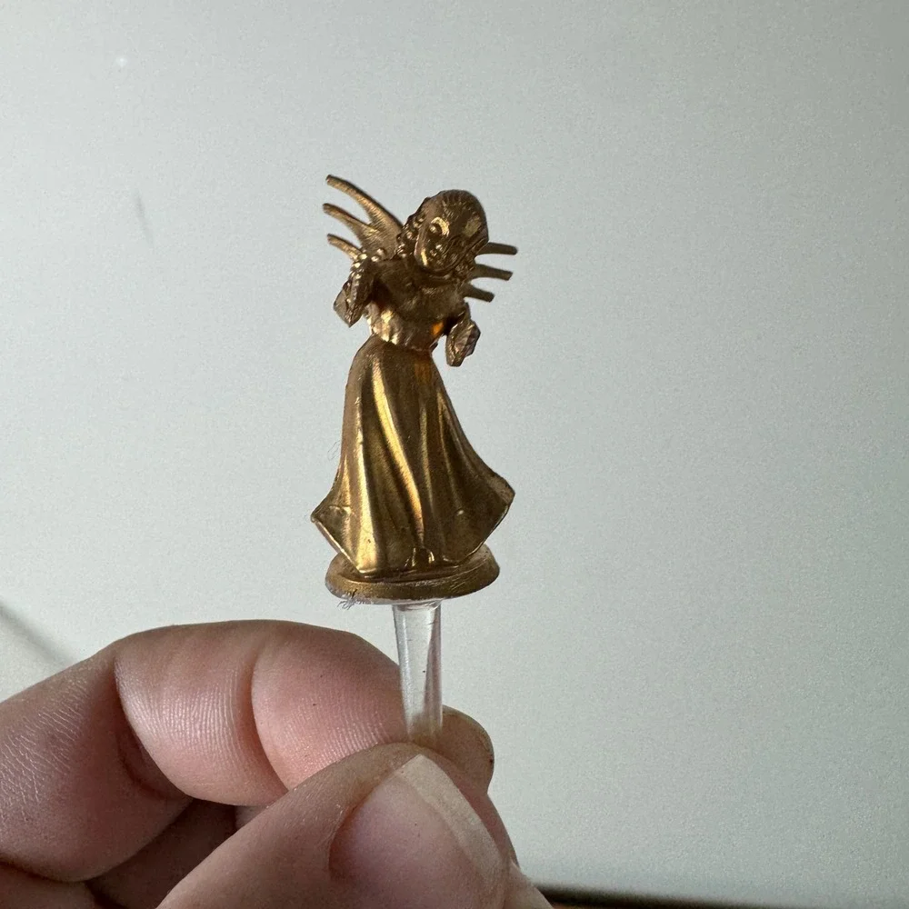 Set of 23 Vintage Gold Tone Angel Christmas Pick‎ Ornaments 1.5 inch